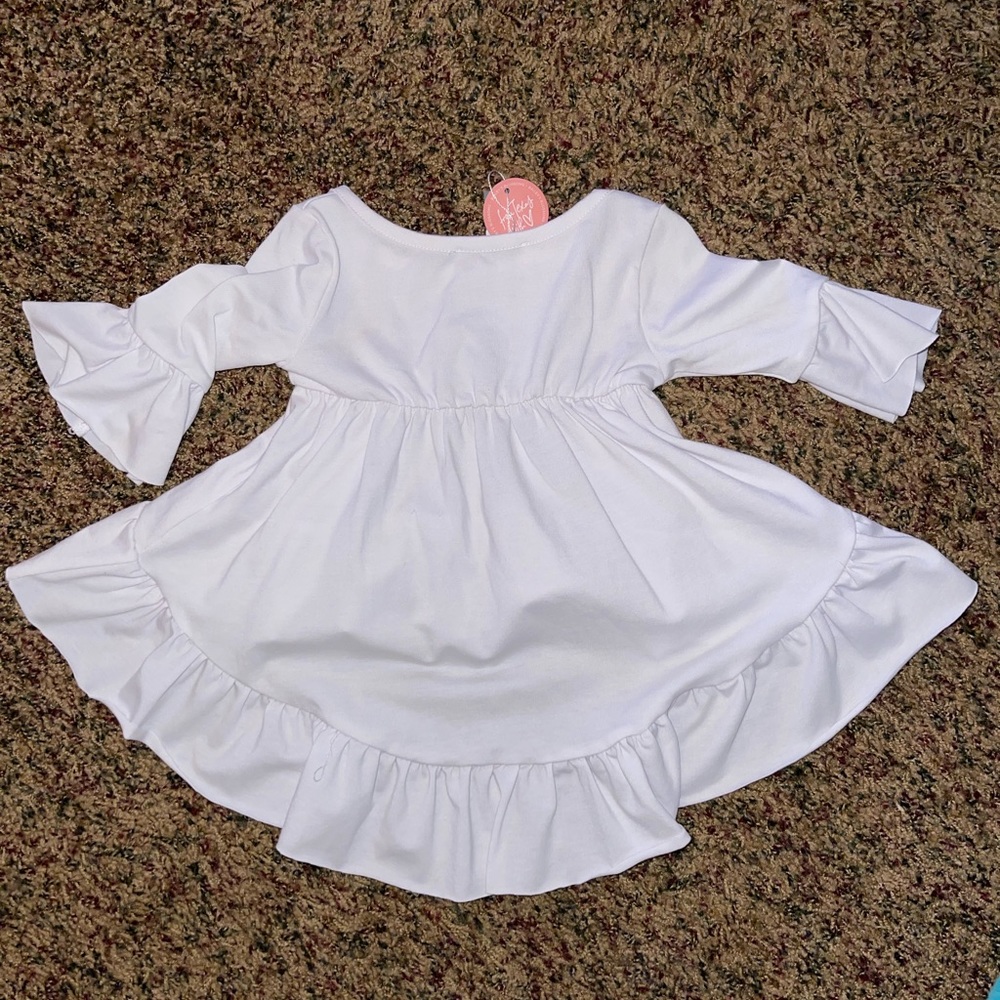 White Ruffled Hi-Low Style Top - Picture 2 of 4